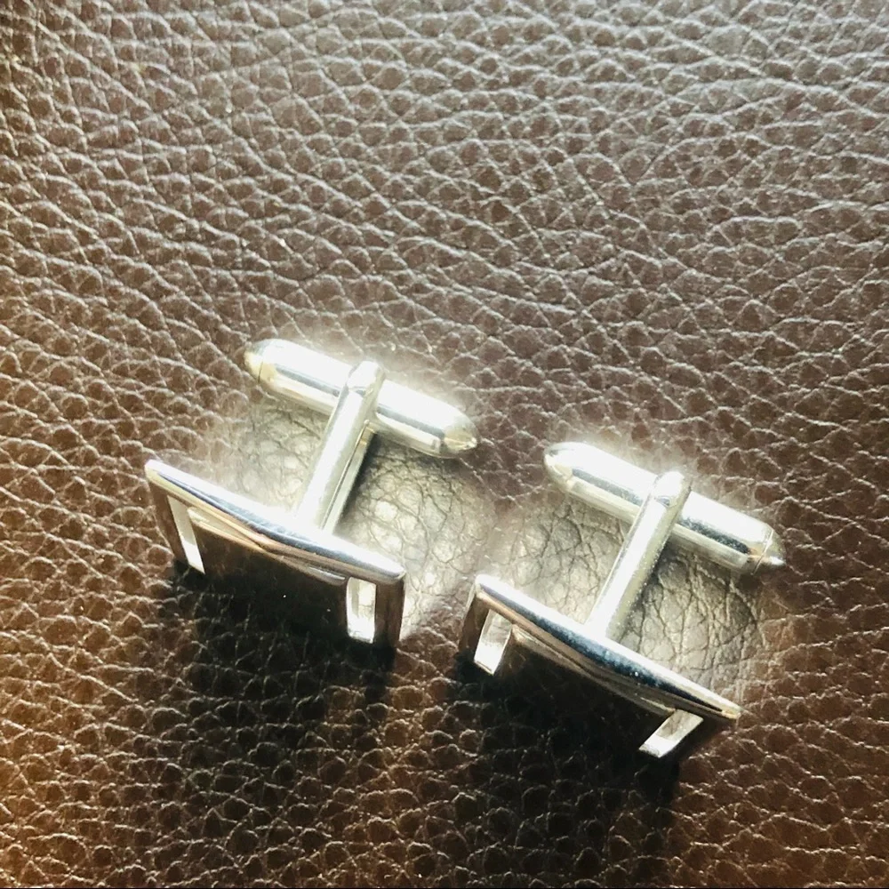 Vintage men’s Swank silver plated square cuff links